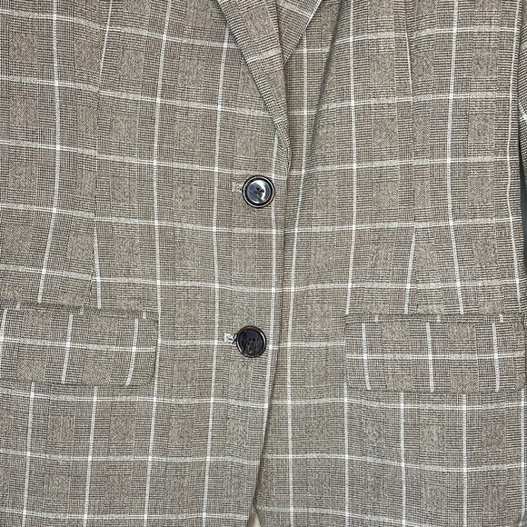 NWT A NEW DAY BROWN PLAID LINED BLAZER, SIZE 2 - Picture 6 of 9